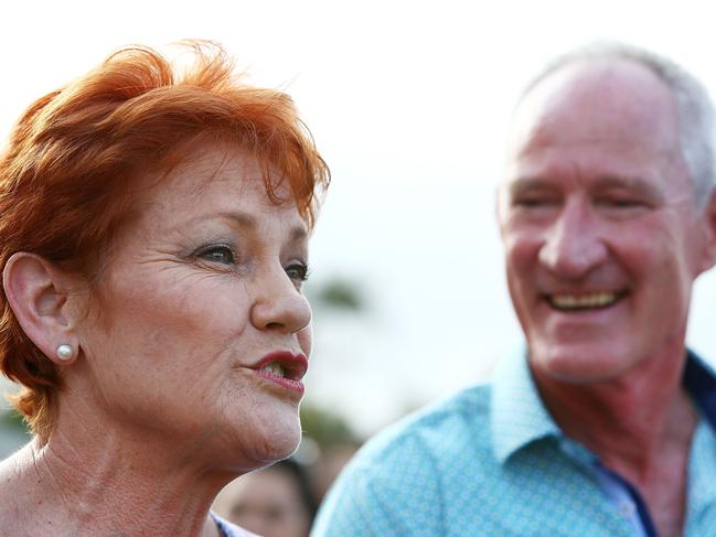 Pauline Hanson and Qld One Nation leader Steve Dickson. Picture: Getty