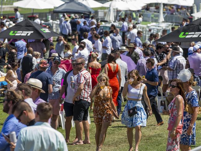 Crowds at the Magic Millions Race day on Saturday at the Gold Coast Turf club. Picture: Jerad Williams