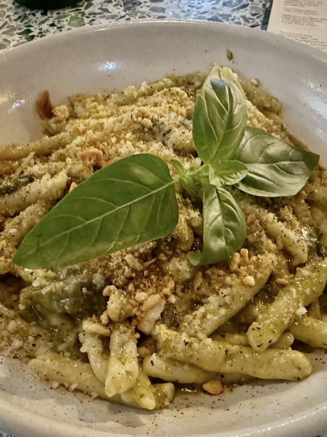 Caserecce pasta with cime di rapa.