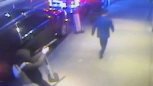 CCTV of the shooting of UnitedHealthcare CEO Brian Thompson. Picture: NY Post