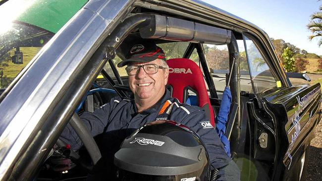 Allen Boughen from Traveston in his V8 touring car heading to Bathurst. Picture: Renee Albrecht