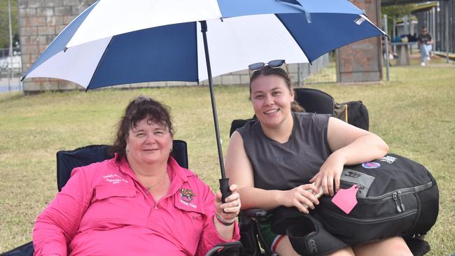 The Burdekin's Caitlin and Maree Holmes at the Queensland Country Rugby Championships in Rockhampton on June 29, 2024.