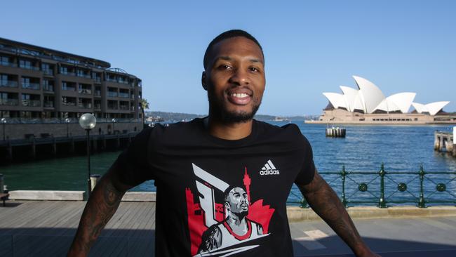 Damian Lillard in Sydney for Adidas. Picture: Liam Driver