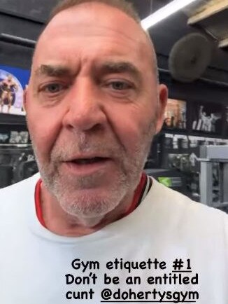 Tony Doherty also issued a gym etiquette warning. Picture: Instagram