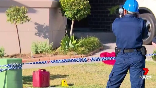 A petrol can found at the scene. Picture: 7 News