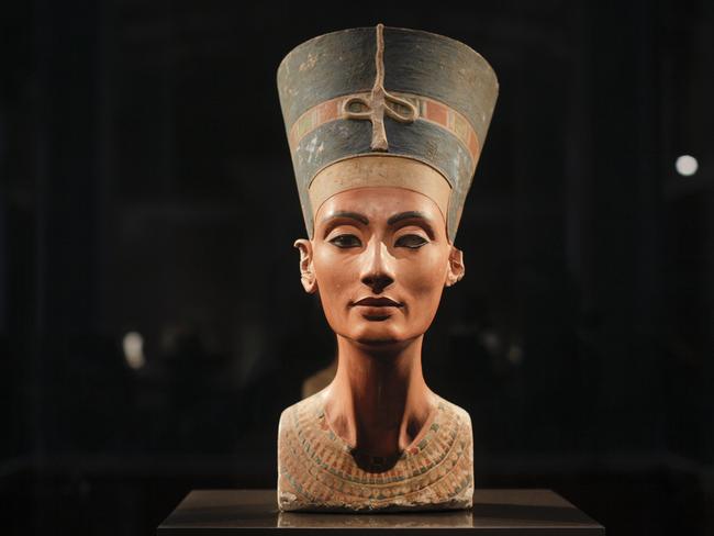 The famous 3,300-year-old bust of Queen Nefertiti. Many believe she ruled Egypt after the death of her husband, Akhenaten, and before her stepson Tutankhamun. Picture: AP