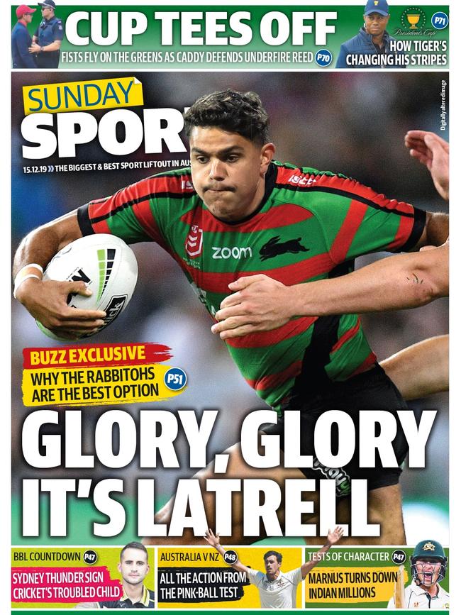 Latrell Mitchell is odds-on to join Souths.