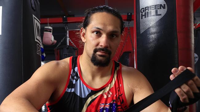 Australian Olympic boxing star Teremoana Teremoana Jnr attends the pre-olympics boxing camp in Brisbane. Pics Adam Head