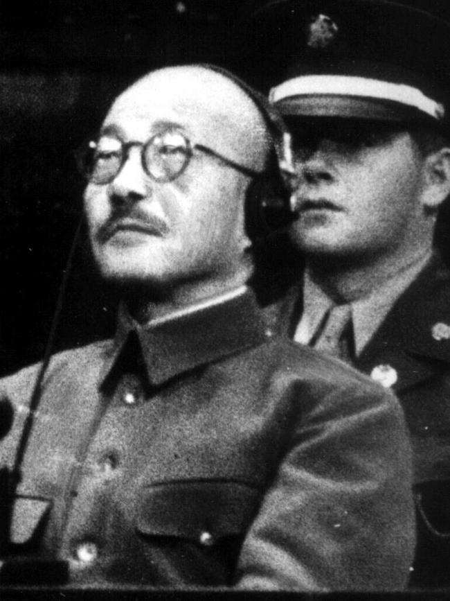 Hideki Tojo on trial