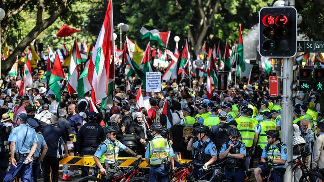 The Gaza war provoked angry weekly protests closing city streets and civic spaces for more than 15 months. Picture: Roni Bintang/Getty Images