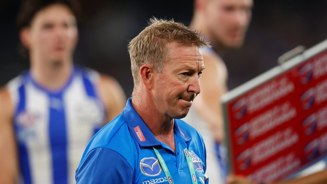 North Melbourne coach David Noble says the Kangaroos are progressing. Picture: Getty Images