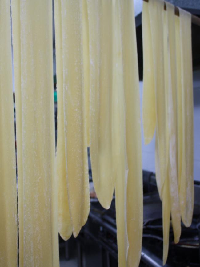 Pasta hung to dry at Flour Drum, Newtown. Picture: Alexi Demetriadi