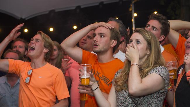 Dutch fans in Amsterdam.