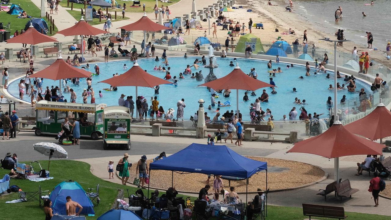 Eastern Beach is expected to see 10,000 daily visitors in January. Picture: Mark Wilson.