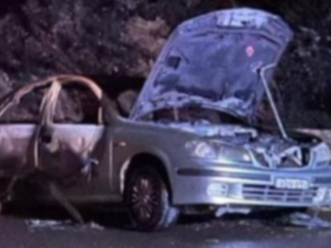 Crime scenes were established at all of the burnt-out vehicle scenes. Picture: NSW Police