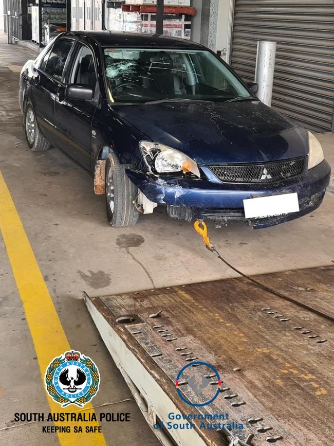 The unlicensed driver of this car was caught almost eight times the blood-alcohol limit with five passengers in his car at Port Augusta.