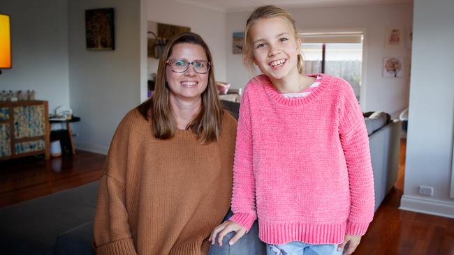 Kym Meers with her daughter Izla, 9, at their Exeter home. Picture: Matt Turner