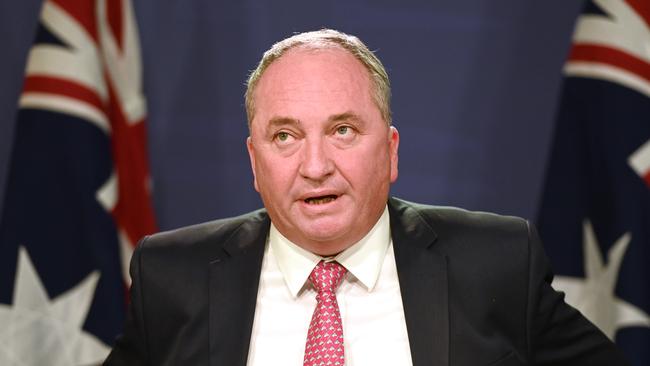 A contrite Barnaby Joyce today. Picture: NCA NewsWire / Jeremy Piper