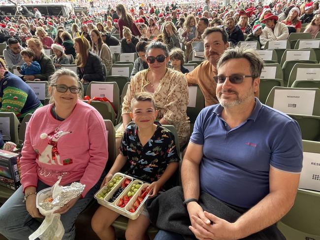 Brad, Freddie, Naomi, Stefan and Ashley with front row seats at the Carols by Candlelight rehearsals