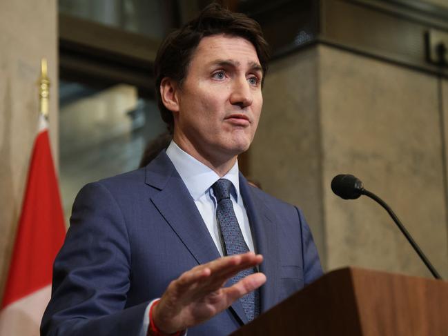 Canadian Prime Minister Justin Trudeau retaliated against Donald Trump’s ‘dumb’ trade war. Picture: Dave Chan/AFP