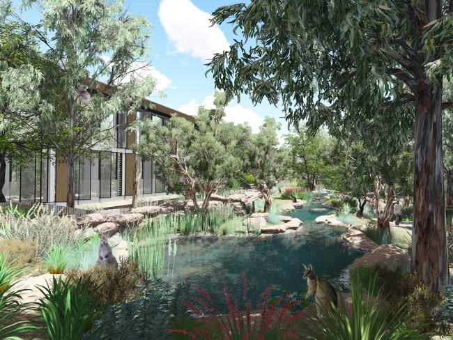 An artist’s impression of Taronga Zoo's new Taronga Wildlife Retreat proposal.