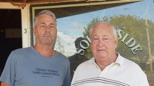 Wayne Nish and Donald Mackenzie standing out the front of the Union Street Barber in South Lismore Picture: Nicholas Rupolo.