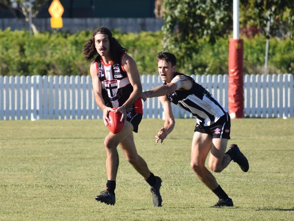 Luke Slater in the North Mackay Saints v Mackay Magpies qualifying final in the Premier Grade Mens AFL Mackay division, August 28, 2021. Picture: AFL Mackay