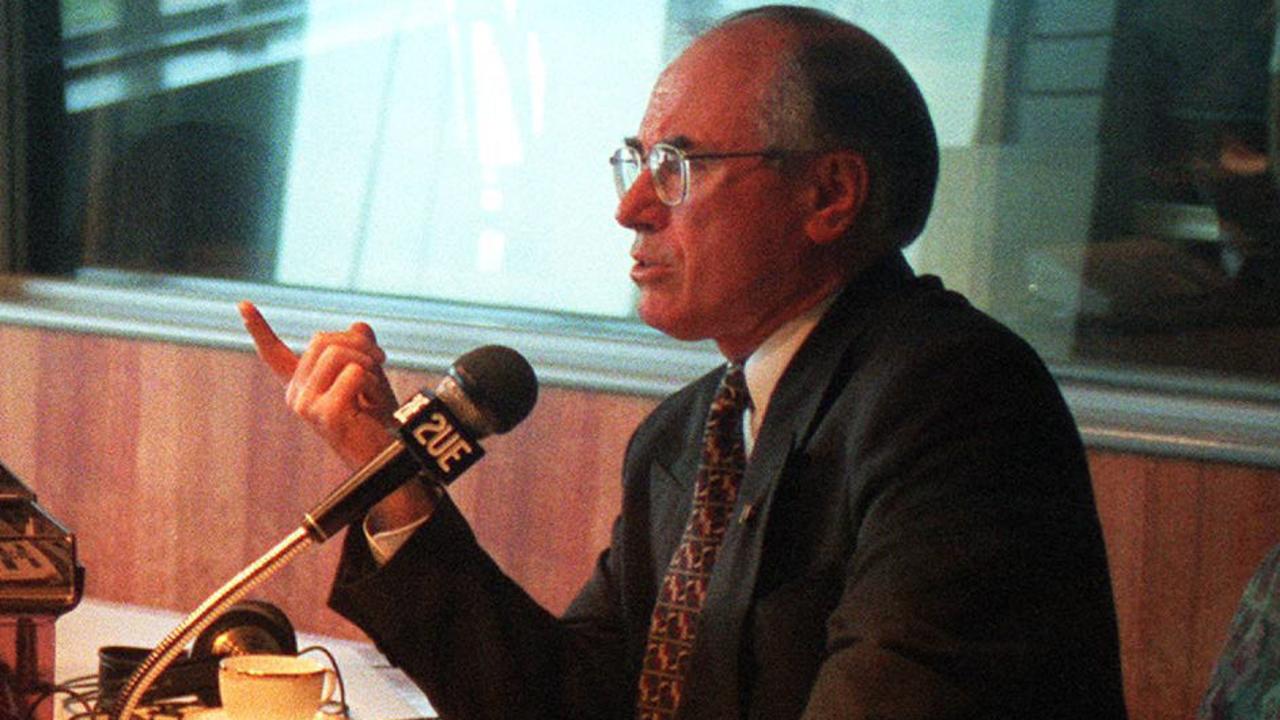 John Howard speaking to 2UE host John Laws in 1996. Picture: Supplied