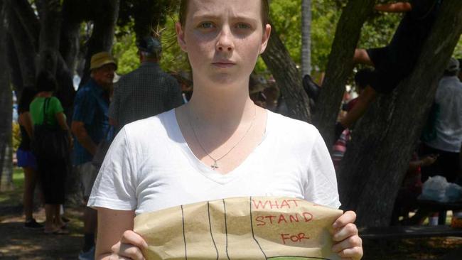 Brigid Connolly protested for climate action in Buss Park.