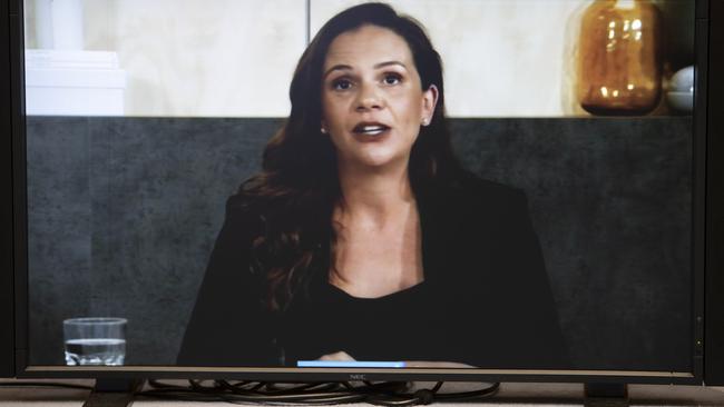 Mel Silva from Google answered questions during the Senate inquiry into the news media bargaining code via video link. Picture: NCA NewsWire/Gary Ramage