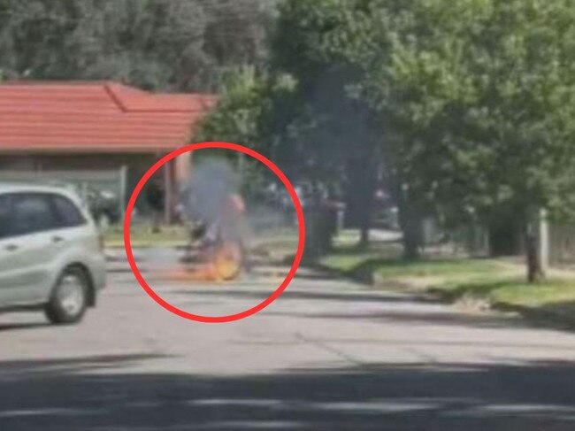 Cyclists DIY e-bike battery explodes in blaze