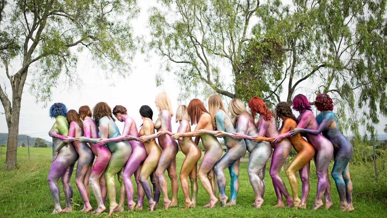 Viral photo of naked women in glitter taken in our backyard | The Courier  Mail