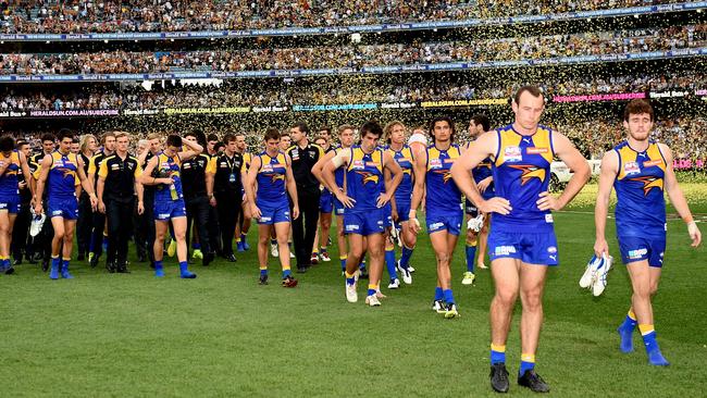 The 2015 Grand Final was a dirty day for West Coast. Picture: Nicole Garmston