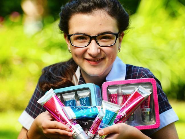 Year 8 student Isabella Dymalovski has started her own skincare label called Luv Ur Skin. The products range from lip gloss and hand cream to body lotion and nail polish. She goes to St Michaels Grammar School in St Kilda.