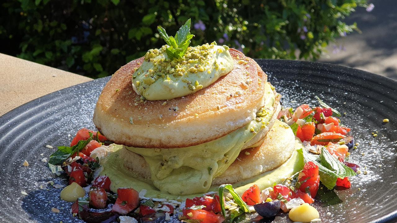 The adventurous tahini pancakes are one of the Grounds Keeper’s original creations.