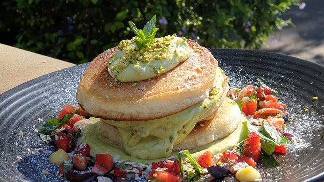 The adventurous tahini pancakes are one of the Grounds Keeper’s original creations.