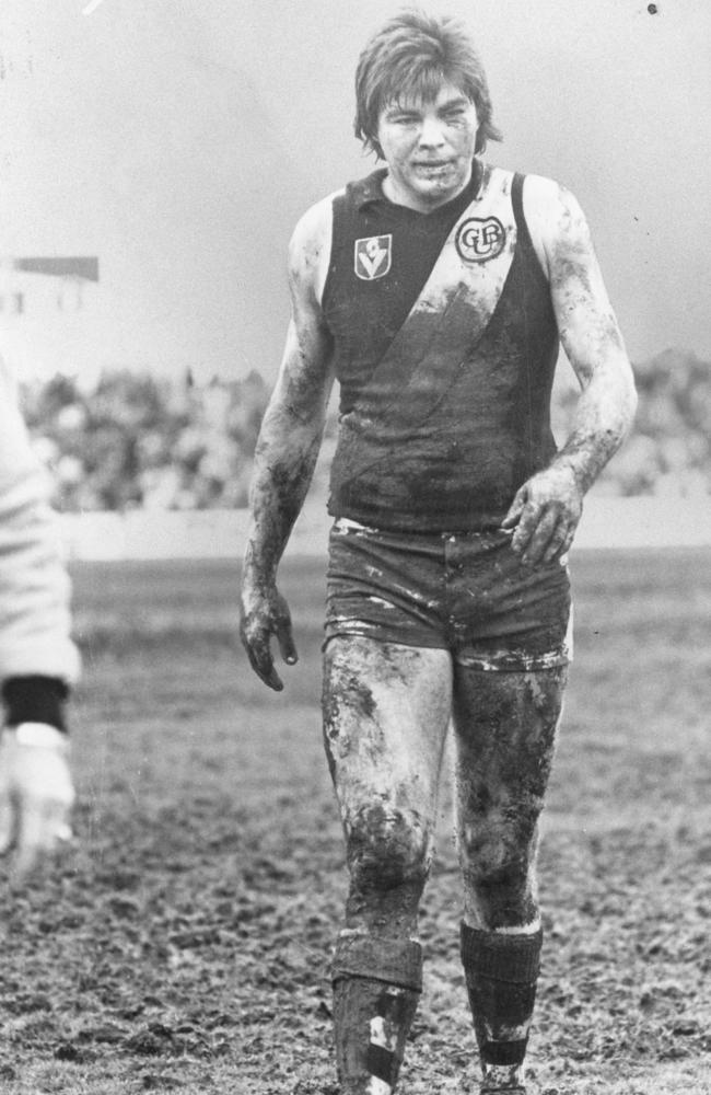 Balme in action for Richmond at Moorabbin in June 1977.