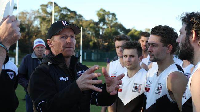 Ringwood coach Brett Rowe. Picture: Stuart Milligan