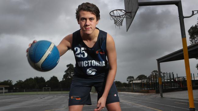 Young basketball champ Jye Moli has been selected to represent Victorian in the Metro Under 16 basketball team. Picture: David Crosling