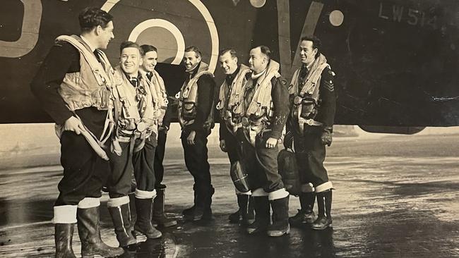 Halifax crew HX294 with squadron leader Alan Owen McCormack at far left. Picture: Supplied