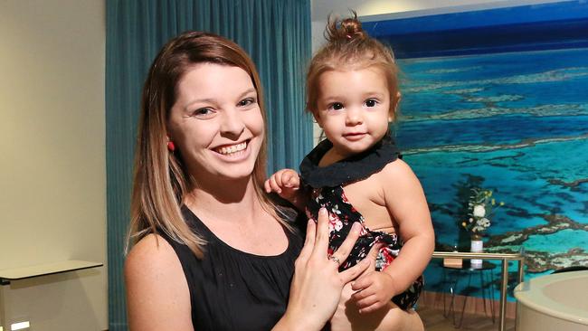 The Cairns Hospital Family Birth Centre is celebrating its first birthday with the very first baby born in the centre, Gianna Mae Vozzo, visiting the facility with mum Julie. PICTURE: JUSTIN BRIERTY