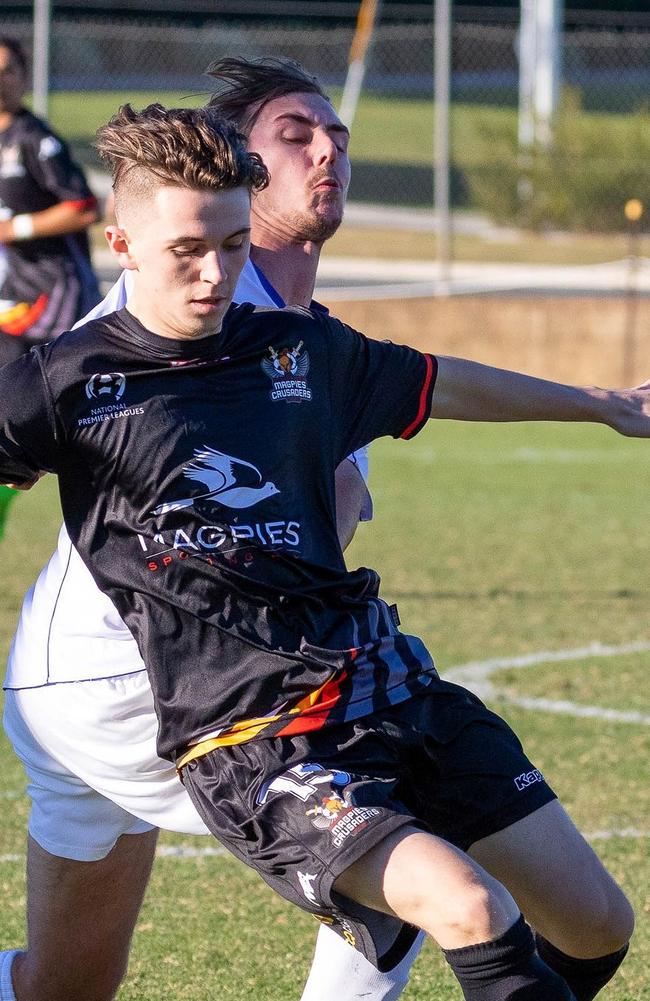 Brandon Callaghan for the Mackay and Whitsundays Magpies Crusaders United. Picture: Contributed