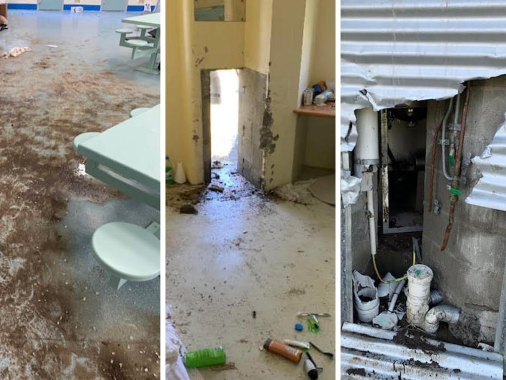 Extensive damage as a result of the 16-hour riots at Capricornia Correctional Centre.