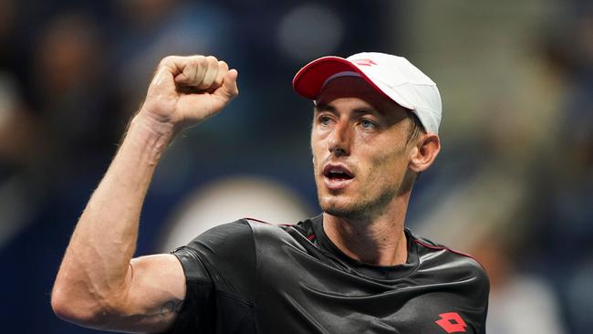 Australia's John Millman celebrates.