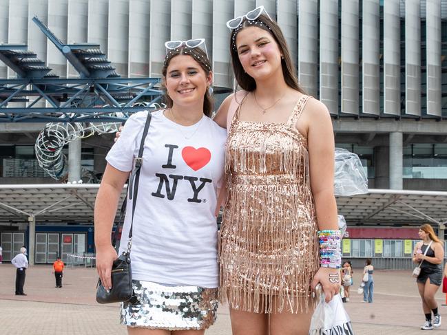 SYDNEY, AUSTRALIA - Daily Telegraph Photos February 26, 2024: Emily and Lila at Taylor Swift's The Eras Tour concert held at Accor Stadium in Sydney. Picture: Christian Gilles