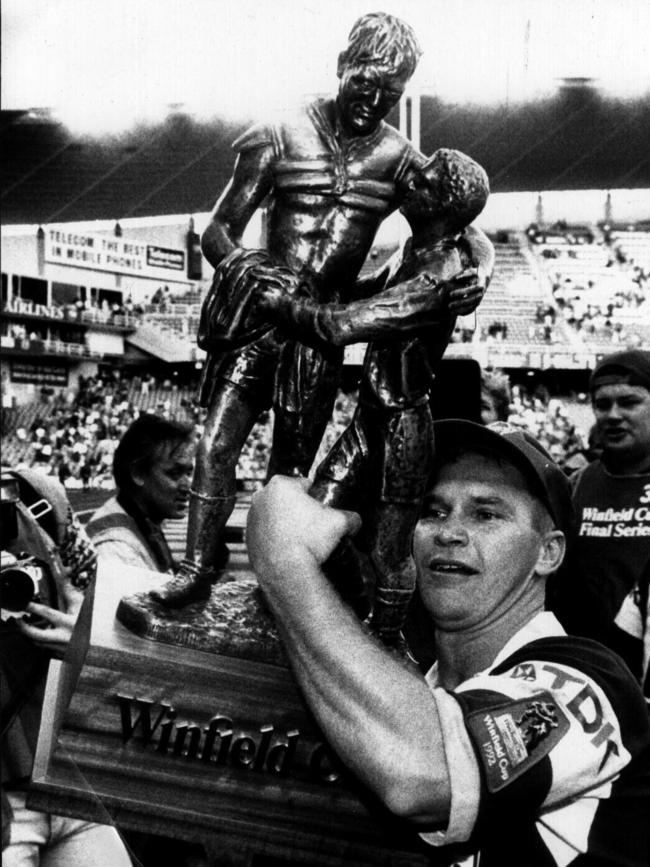 Alfie Langer after winning Winfield Cup trophy in 1992.