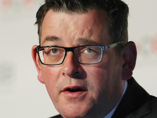 Victorian Premier Daniel Andrews delivers the 2019 State of the State CEDA address at the Park Hyatt in Melbourne, Tuesday, December 3, 2019. (AAP Image/David Crosling) NO ARCHIVING