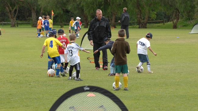 Young kids being coached at Passmore Reserve, Manly Vale.