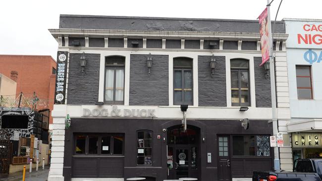 The Dog and Duck Hotel on Hindley St closed and reopened. Picture: CAMPBELL BRODIE