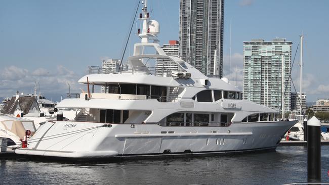 Superyacht "More" moored at Marina Mirage. Picture Glenn Hampson